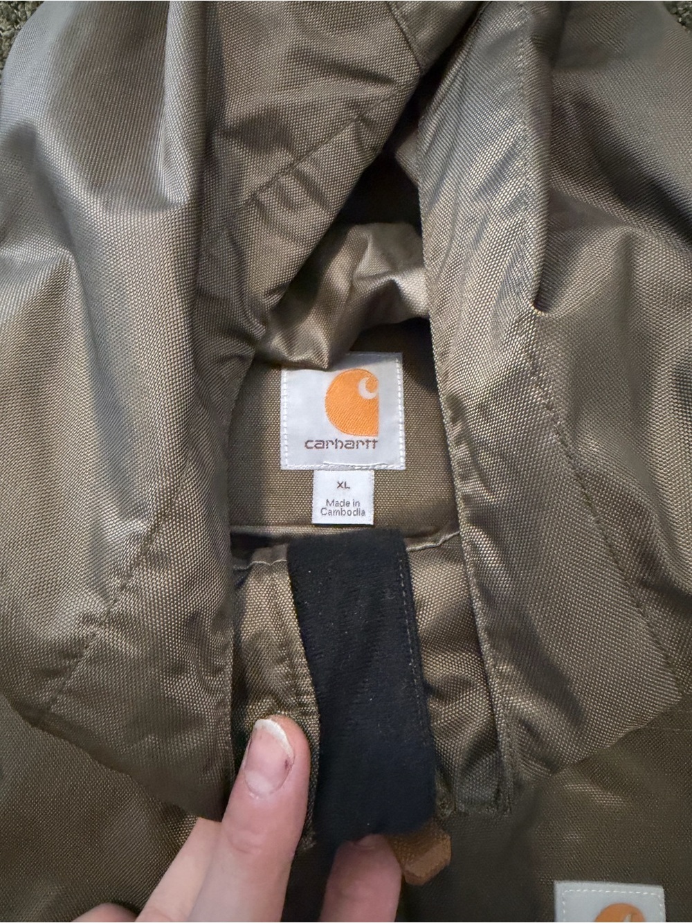 Carhartt Men’s Green Hooded Rain Jacket - Picture 2 of 3